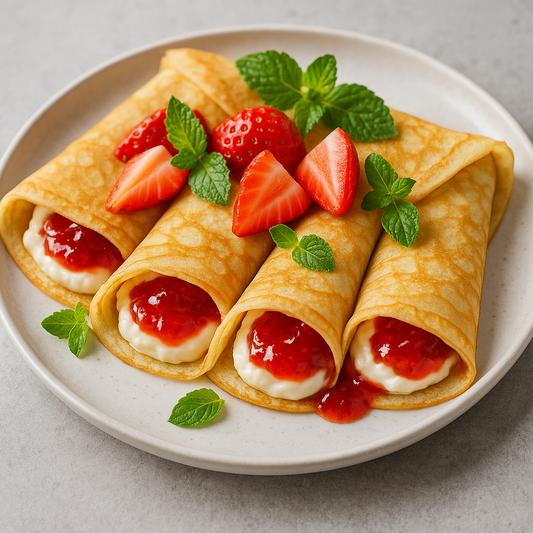 Wachmacher Erdbeere - Rezept: Erdbeer-Crêpes mit Mascarpone